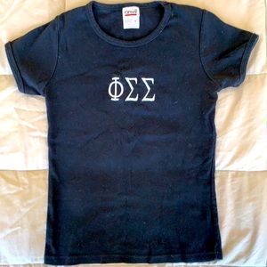 Phi Sigma Sigma- black Baby Tee